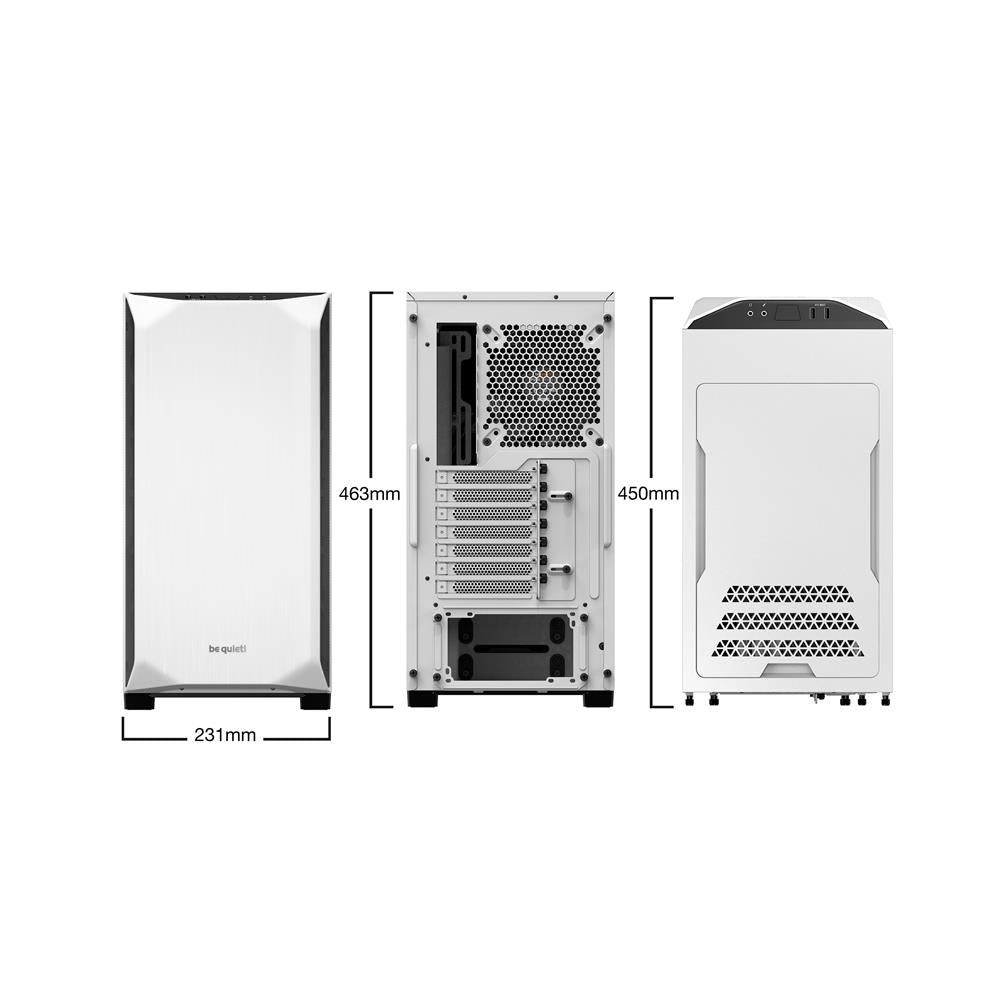 be quiet! Pure Base 500 Window White PC Gehäuse Tower 2 Pure Wings 2 Lüfter Fenster Weiß BGW35