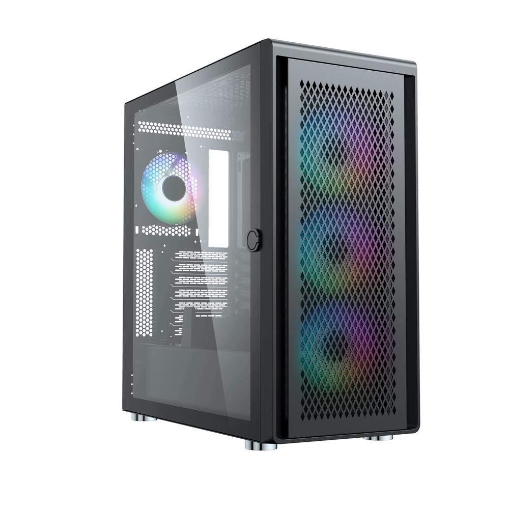 Silentware Air 100 Black – Midi Tower mit Mesh-Front, Glas-Seitenfenster & 4 A-RGB Lüftern