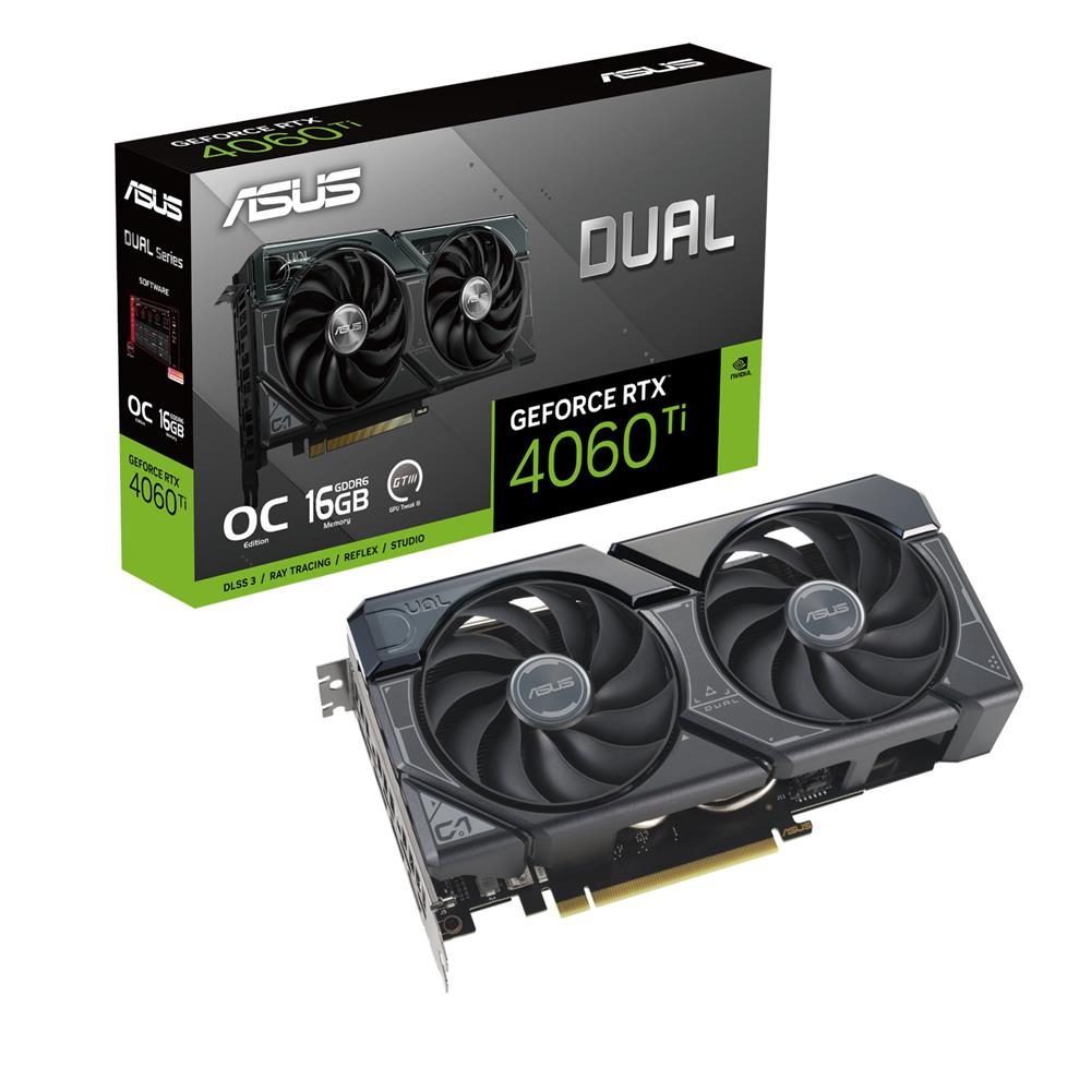 ASUS Dual GeForce RTX 4060 Ti OC Edition 16GB GDDR6 Gaming Grafikkarte NVIDIA schwarz