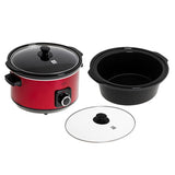 Adler AD 6413r Langsamkocher 5,8L 290W Rot Schongarer Multikocher Gartopf Slowcooker