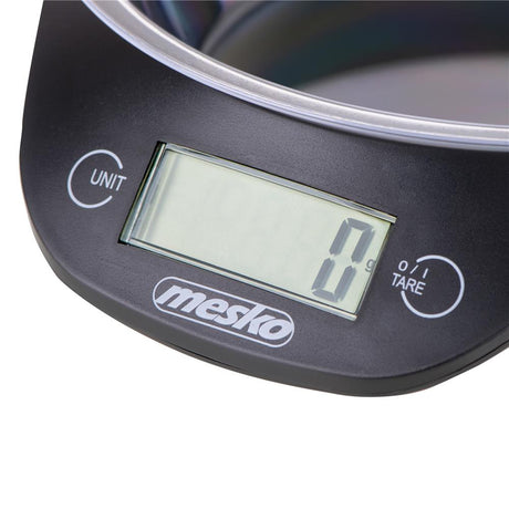 Mesko MS 3164 Digitale Küchewaage mit Schüssel Schwarz 700ml max. 5kg LCD-Display