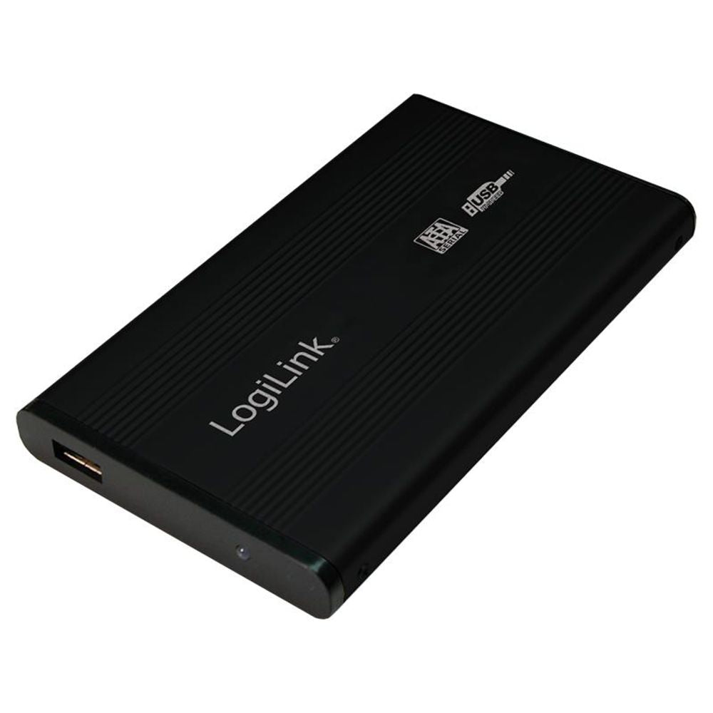 LogiLink Festplatten-Gehäuse 2,5 Zoll SATA HDD USB 2.0 Alu schwarz