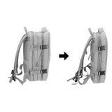 Camry CR 6881mg Reiserucksack 24L erweiterbar, Handgepäck Rucksack mit Laptopfach bis 15,6 Zoll, Business Backpack mit RFID-Fach, USB-Anschluss, Trolleykompatibel Grau