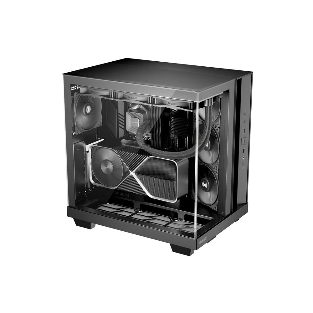 be quiet! Light Base 500 Black PC-Gehäuse vollständig verglaste Front und Seitenfenster Show Case