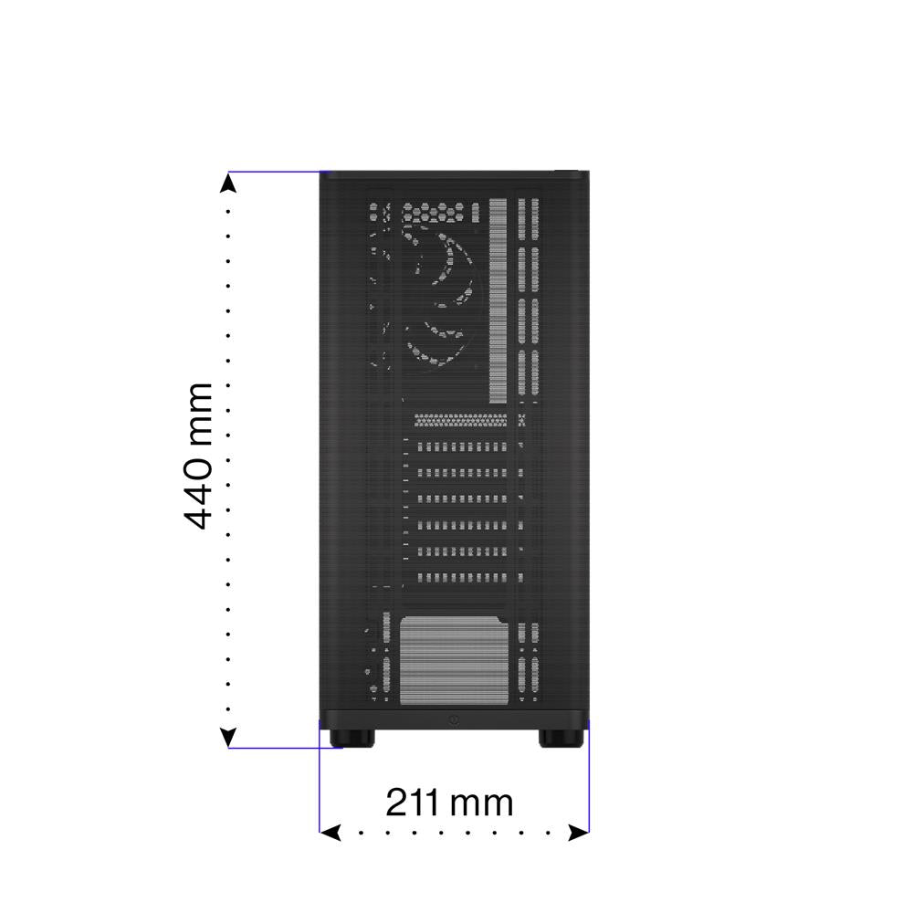 ENDORFY Ventum 200 Solid, ATX PC-Gehäuse, inkl. 1x 120mm PWM-Lüfter, Frontblende aus Mesh | EY2A001