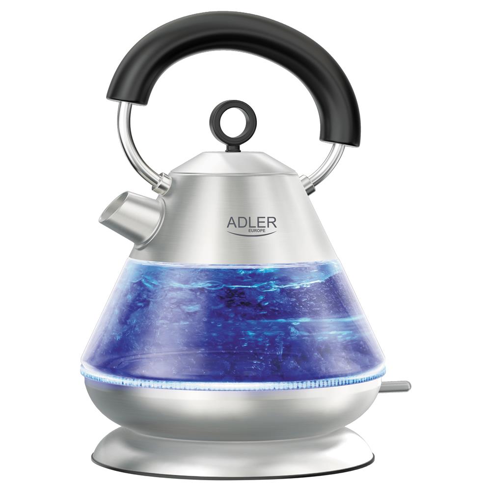 Adler AD 1282 Glas-Wasserkocher 1,5Liter STRIX 2200 Watt beleuchtet kabelloser Wasserkocher