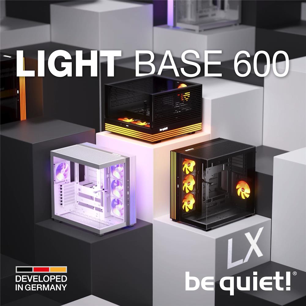 be quiet! Light Base 600 DX White PC-Gehäuse atemberaubender Panorama-Blick Show Case