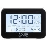 Adler AD 1196B Batteriebetriebener Wecker schwarz digital Hintergrundbeleuchtung 3 Alarme