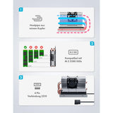 GRAUGEAR Heatpipe Kühler für M.2 NVMe 2280 SSD mit PWM Lüfter regelbar Aluminium Festplattenkühler