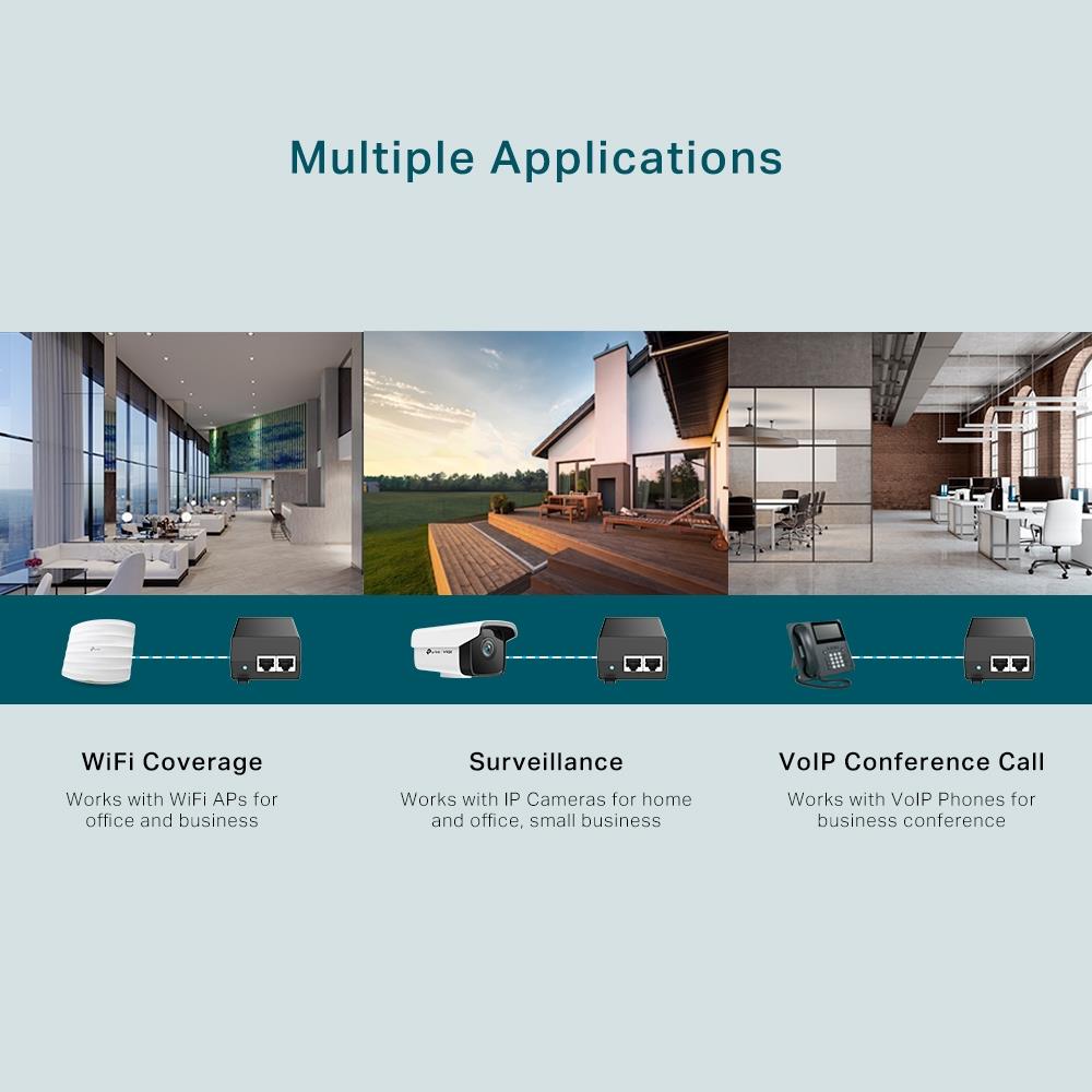 TP-Link TL-POE160S PoE+ Injektoradapter 1x Gigabit PoE-Port 1x Gigabit Non-PoE-Port Injektor Adapter