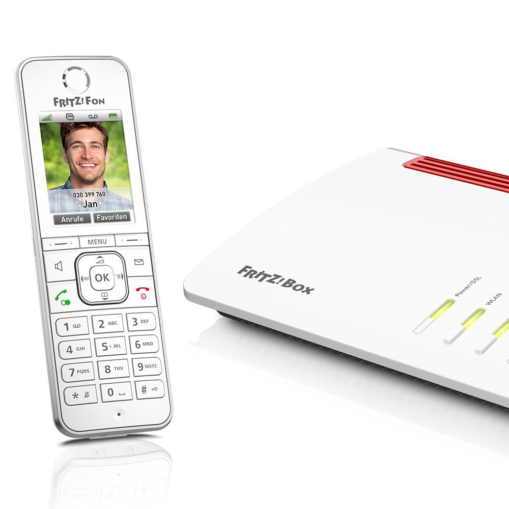 FRITZ!Fon C6 – Weißes Komfort-DECT-Telefon mit Farbdisplay & HD-Telefonie