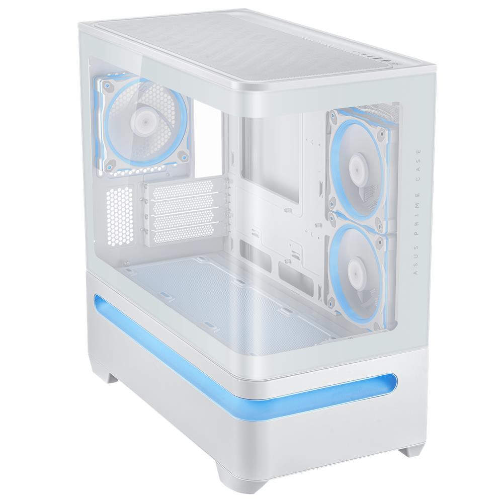 ASUS Prime AP202 ARGB White mATX PC Gehäuse mit Panorama Glas und GPU bis 420 mm