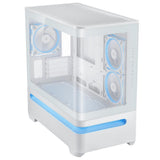 ASUS Prime AP202 ARGB White mATX PC Gehäuse mit Panorama Glas und GPU bis 420 mm