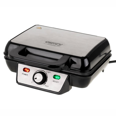 Camry CR 3046 Waffeleisen für 2 Waffeln 1600 Watt antihaftbeschichtet schwarz