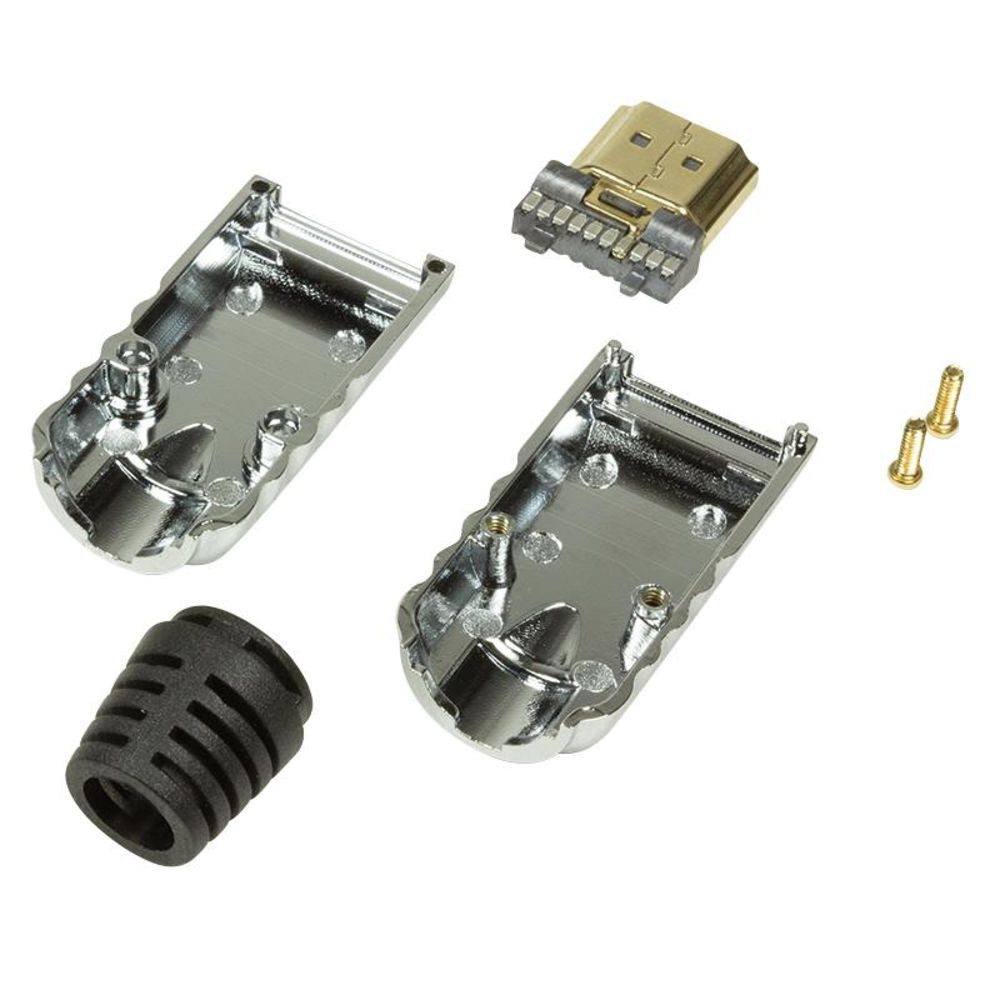 LogiLink HDMI-Konnektor Steckverbinder zur Selbstmontage A/M Metall silber