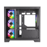 Silentware View A-RGB Black – Showcase Midi Tower mit Glasfront, Glas-Seitenfenster & 4 RGB Lüftern