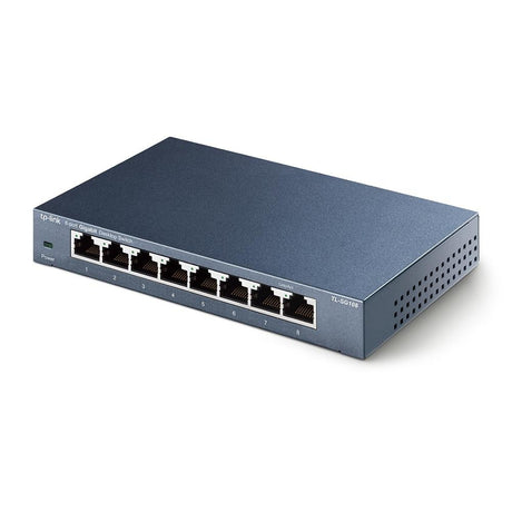 TP-Link TL-SG108 V3 8-Port Gigabit Desktop Switch unmanaged in blau metallic