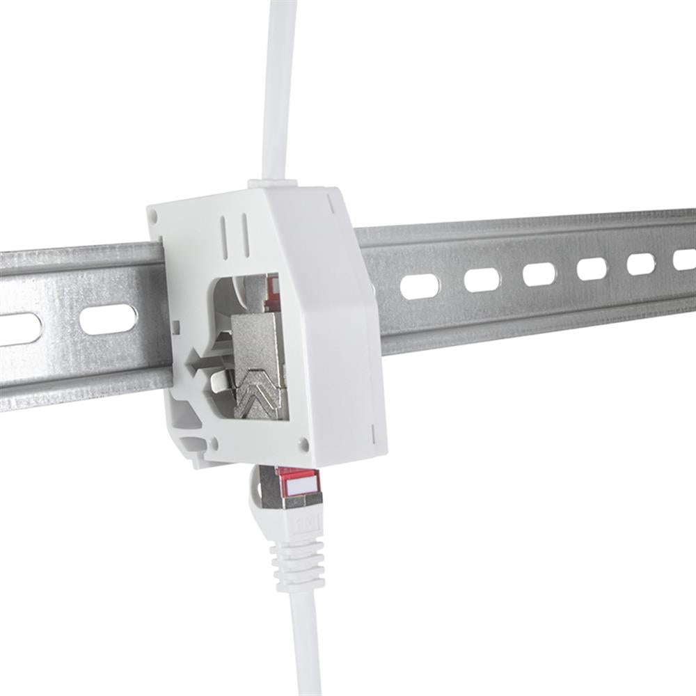 LogiLink Hutschienenadapter mit Cat.6A Inline-Kupplung RJ45 B/B, geschirmt