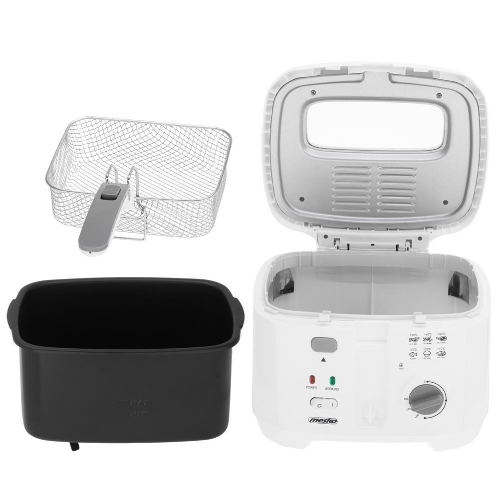 Mesko MS 4908 G Fritteuse – 2,5 L, Temperaturregelung, Frittierkorb, 1800 W