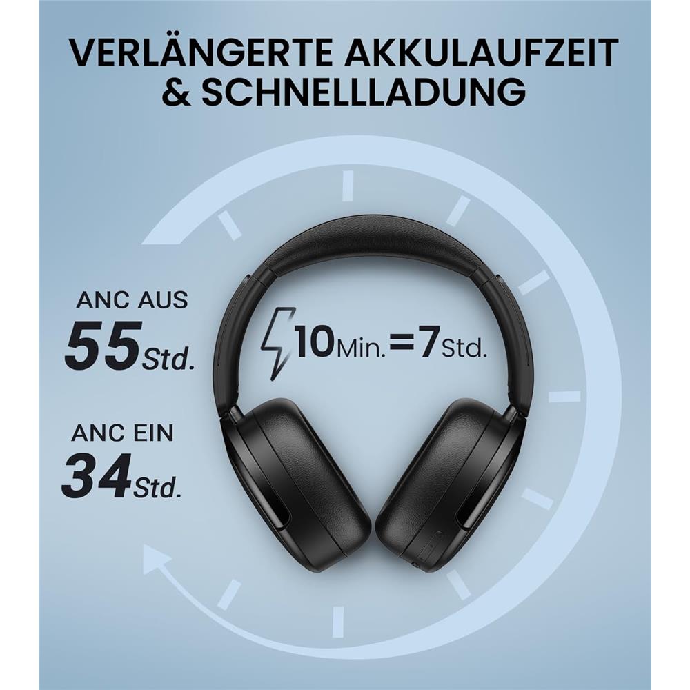 Edifier WH950NB – Premium Kabellose Over-Ear Kopfhörer mit aktiver Geräuschunterdrückung, Schwarz