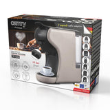 Camry CR 4414bm Multi-Kapsel-Espressomaschine, 19 bar Kaffeemaschine für Kapseln, Pads und gemahlenen Kaffee, kompakt fürs Büro und Zuhause, Mocca/Schwarz