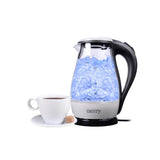 Camry Wasserkocher Glas 1,7L CR 1251w weiß LED beleuchtet kabellos 2200 Watt Glaswasserkocher