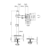 LogiLink Monitorhalterung 17–32", Armlänge 200 mm, Tischmontage, Schwarz