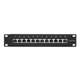 LogiLink Patchpanel 10 Zoll Einbau Kat.6A STP 12 Ports schwarz