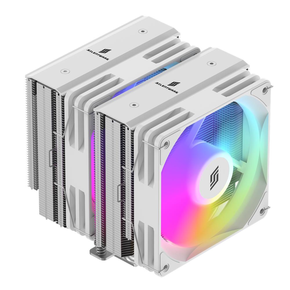 Silentware Titan White – CPU-Luftkühler, Dual-Tower, A-RGB, 265W TDP