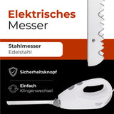 Adler AD 4512 Elektromesser elektrisches Küchenmesser Edelstahl weiß