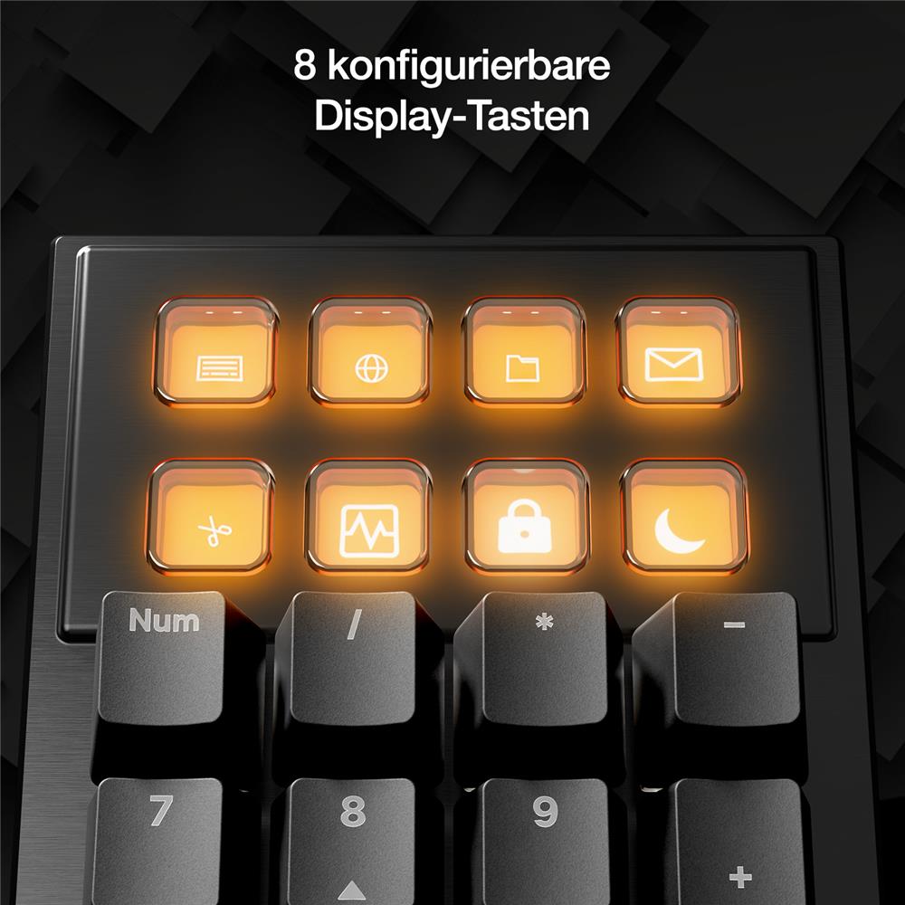 be quiet! Dark Mount Silent Linear DE ISO Tastatur 8 Display-Tasten Media Dock hot-swap-fähiger Nummernblock