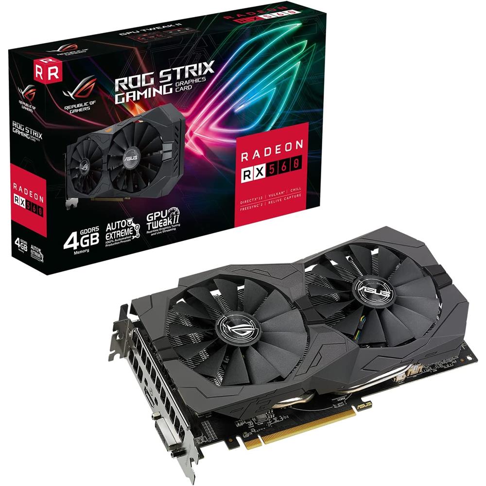 ASUS ROG Strix Radeon RX560 4GB V2 GDDR5 Gaming Grafikkarte AMD GDDR5 HDMI DVI-D