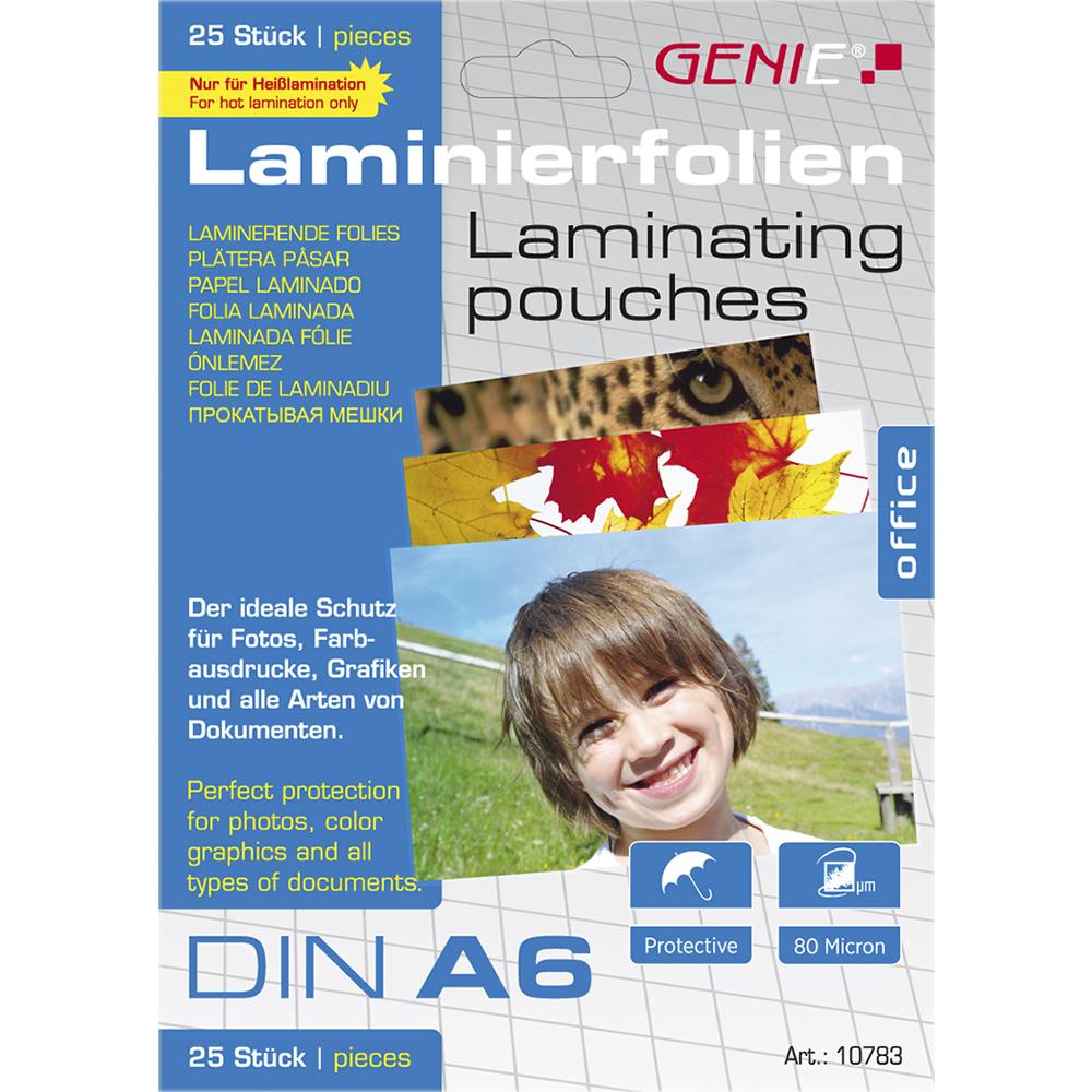 GENIE Laminierfolien DIN A6 80 Mikron 25er Pack