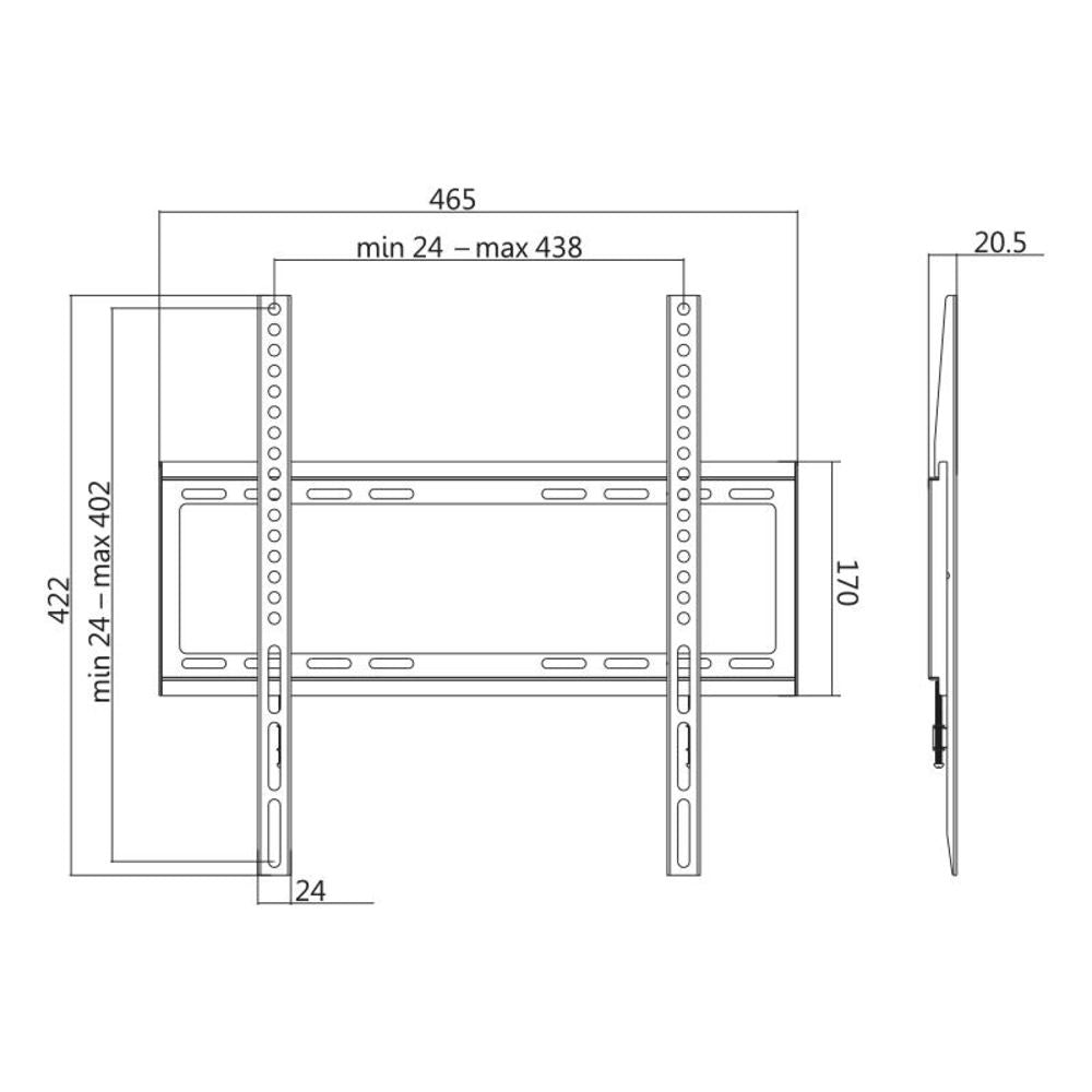 LogiLink TV-Wandhalterung Festmontage 32–55" max. 35 kg