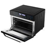 Camry CR 6323 Multifunktions-Heißluftofen 30L, Air Fryer Backofen 10-in-1 mit Grill, Drehspieß, Umluft, 24 Programmen, Touchdisplay, 2200W schwarz