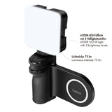 LogiLink Magnetischer Smartphone-Griff mit LED-Licht & BT5.2 Kameraauslöser – MagSafe-kompatibel