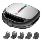 Adler 5-in-1 Sandwichmaker AD 3040 5 auswechselbare Platten Kontaktgrill Waffeleisen Multigrill