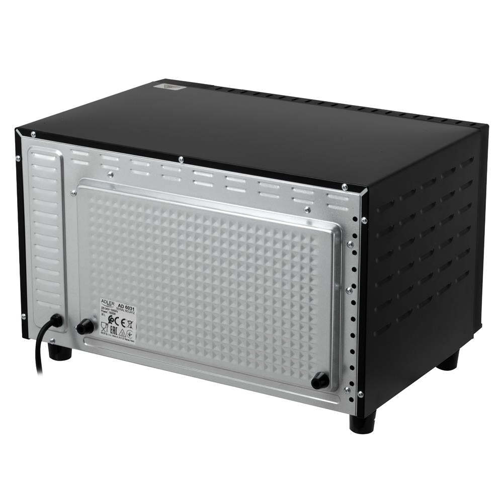 Adler AD 6031 Elektro-Backofen 30L schwarz – Heißluft & Grill, 12 Backmodi