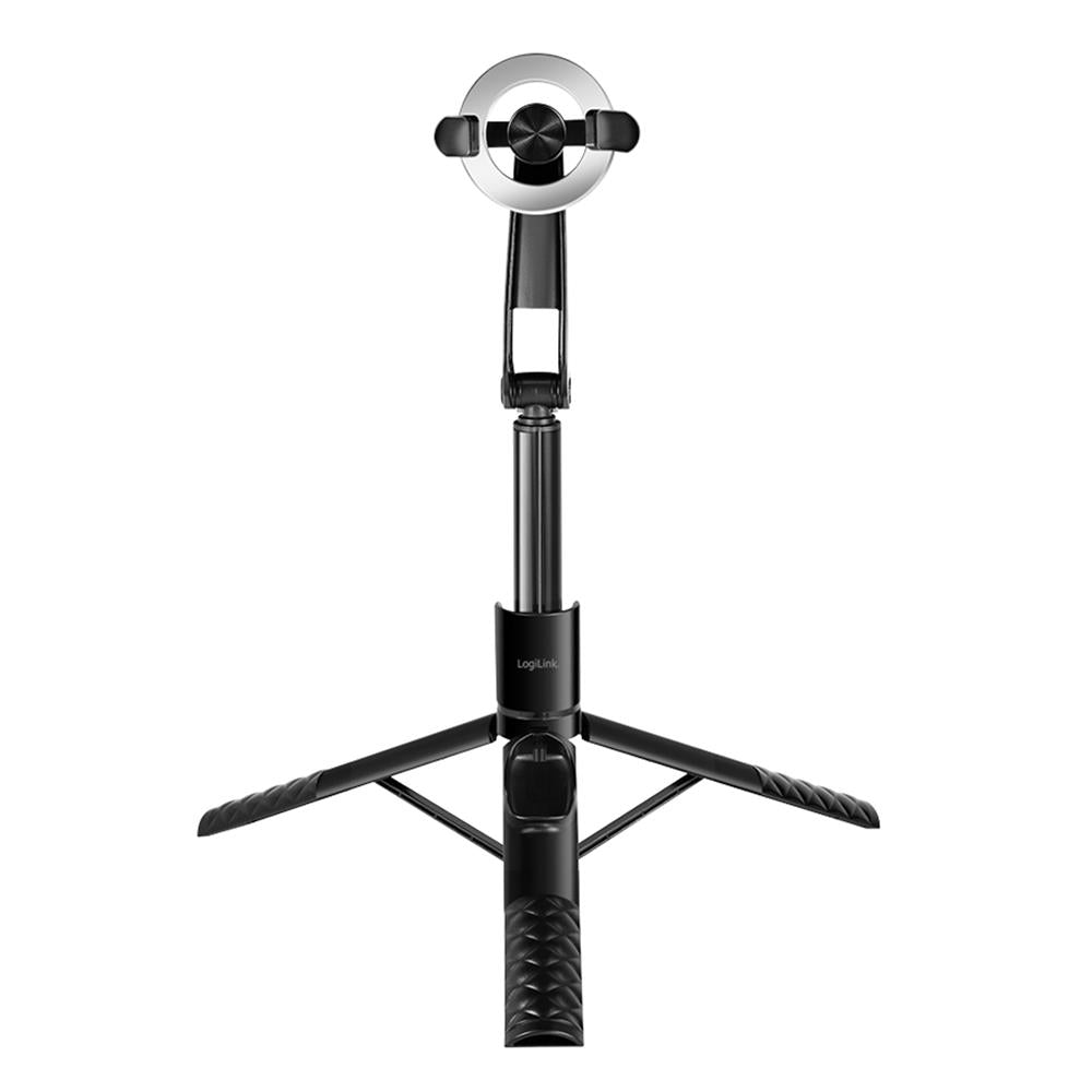 LogiLink Magnetischer Selfie-Stick, Bluetooth 5.0, MagSafe-kompatibel, 86 cm, Schwarz