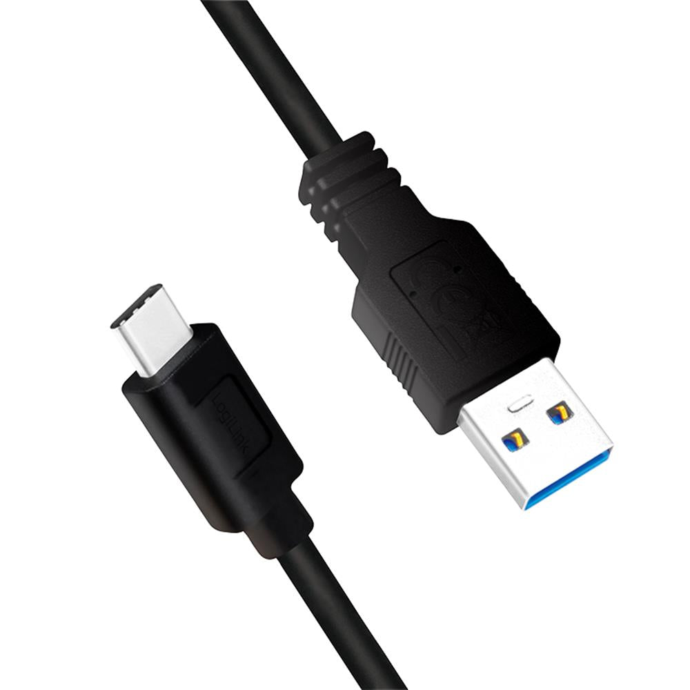 LogiLink USB 3.2 Gen1 Type-C Kabel, C/M zu USB-A/M, schwarz, 1,5 m