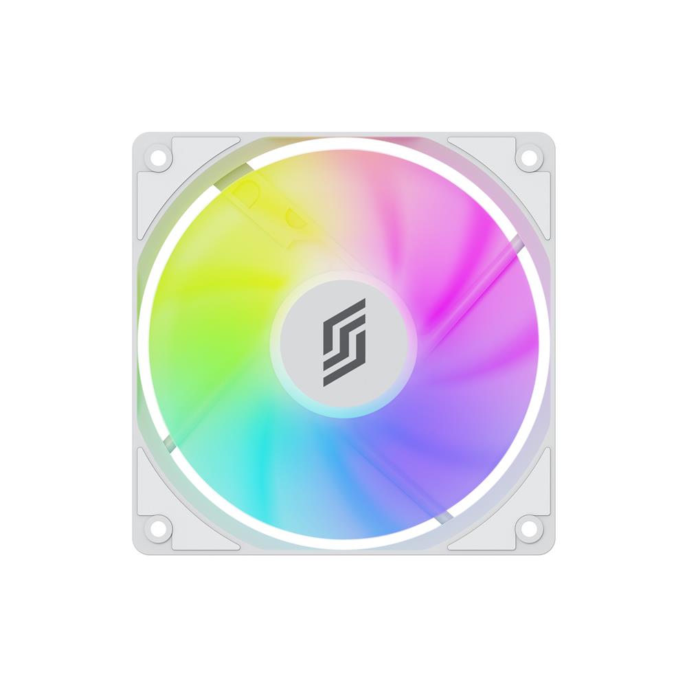 Silentware RF120W-R White 120mm PWM A-RGB Reverse-Airflow Lüfter, RGB, leise für PC-Gehäuse