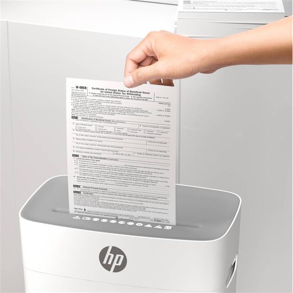 HP OneShred 8CC - Aktenvernichter, Sicherheitsstufe P-4, Cross Cut, 8 Blatt, 68 dB, 15 Liter