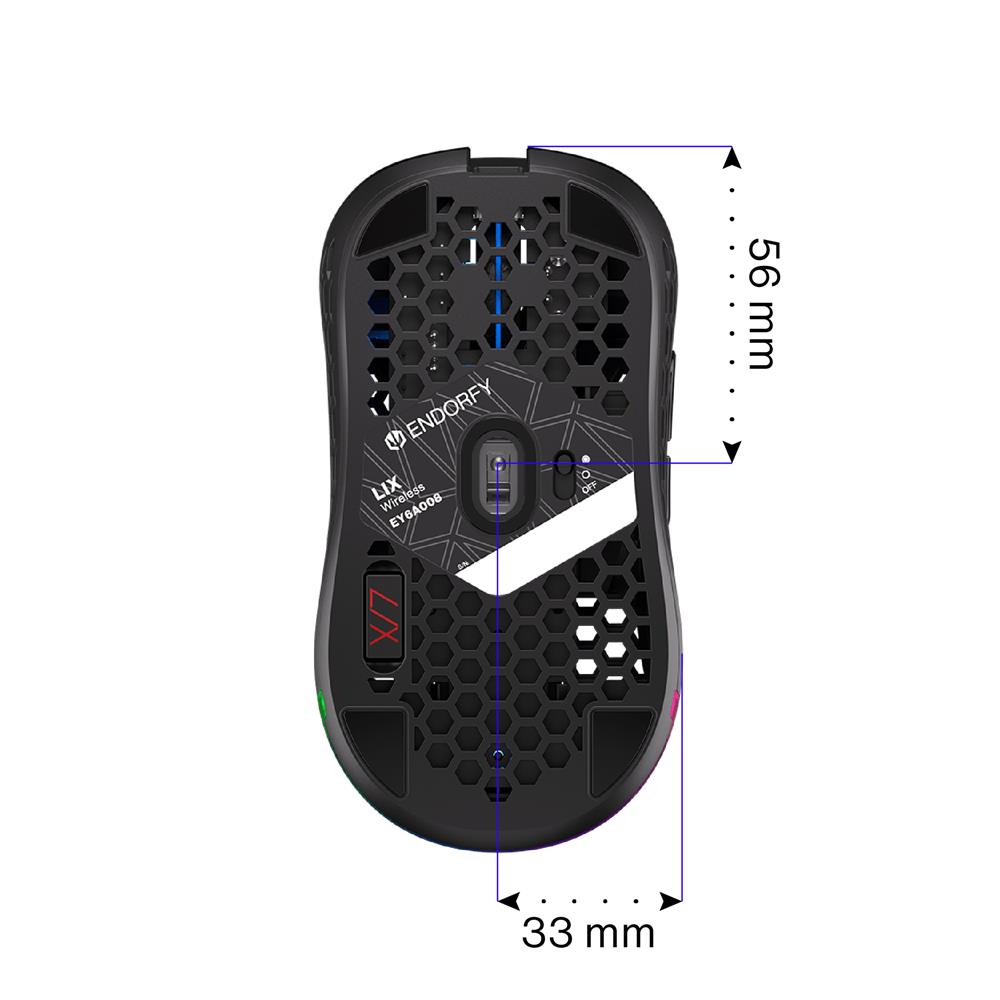 ENDORFY LIX Wireless, Leichte kabellose Gaming-Maus (69 g), 16000 DPI, Schwarz | EY6A008