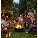 Adler AD 6819 Feuerschale Garten 58 cm, Stahl Feuerstelle Outdoor für Holz & Briketts, runde Gartenschale mit Griffen, 3 Standbeinen, hitzebeständig bis 500 °C, Matt