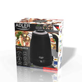 Adler AD 1295b Wasserkocher in Schwarz, 1,7 Liter, 2200 Watt, mit LCD-Anzeige und Temperaturregelung