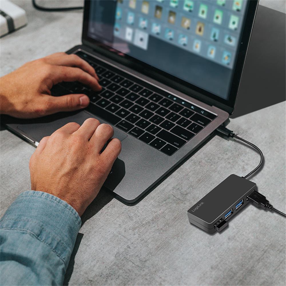 LogiLink USB 3.2 Gen1 Hub 4 Port Schwarz