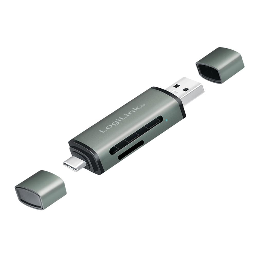 LogiLink USB 3.2 Gen1-Kartenleser, für SD- und microSD-Karte, Aluminiumgehäuse