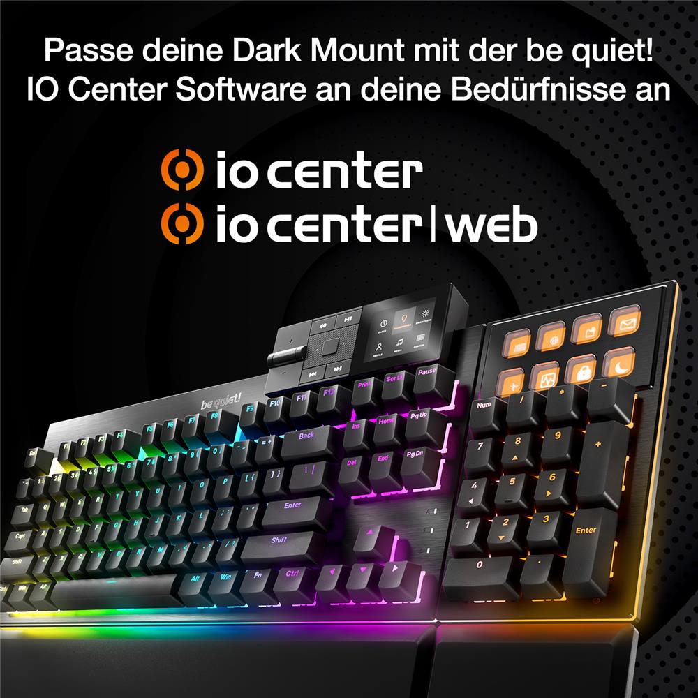 be quiet! Dark Mount Silent Tactile DE ISO Tastatur 8 Display-Tasten Media Dock hot-swap-fähiger Nummernblock