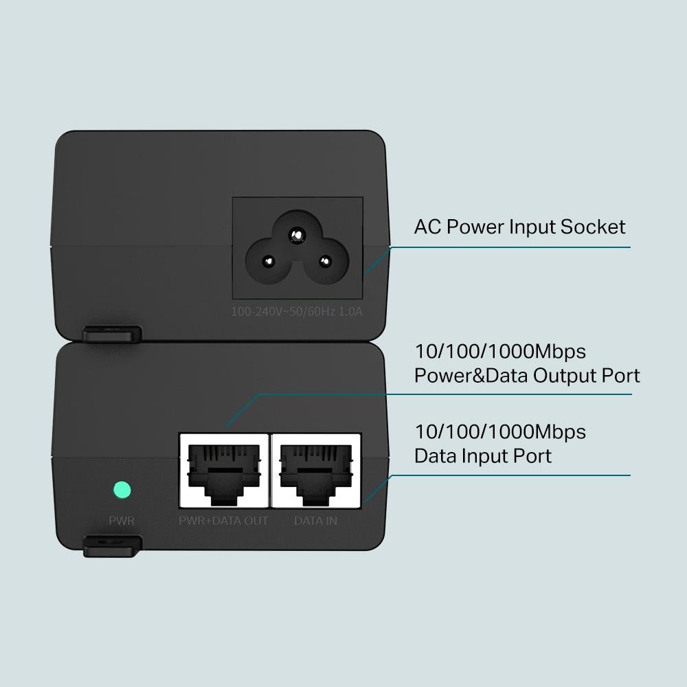 TP-Link TL-POE160S PoE+ Injektoradapter 1x Gigabit PoE-Port 1x Gigabit Non-PoE-Port Injektor Adapter