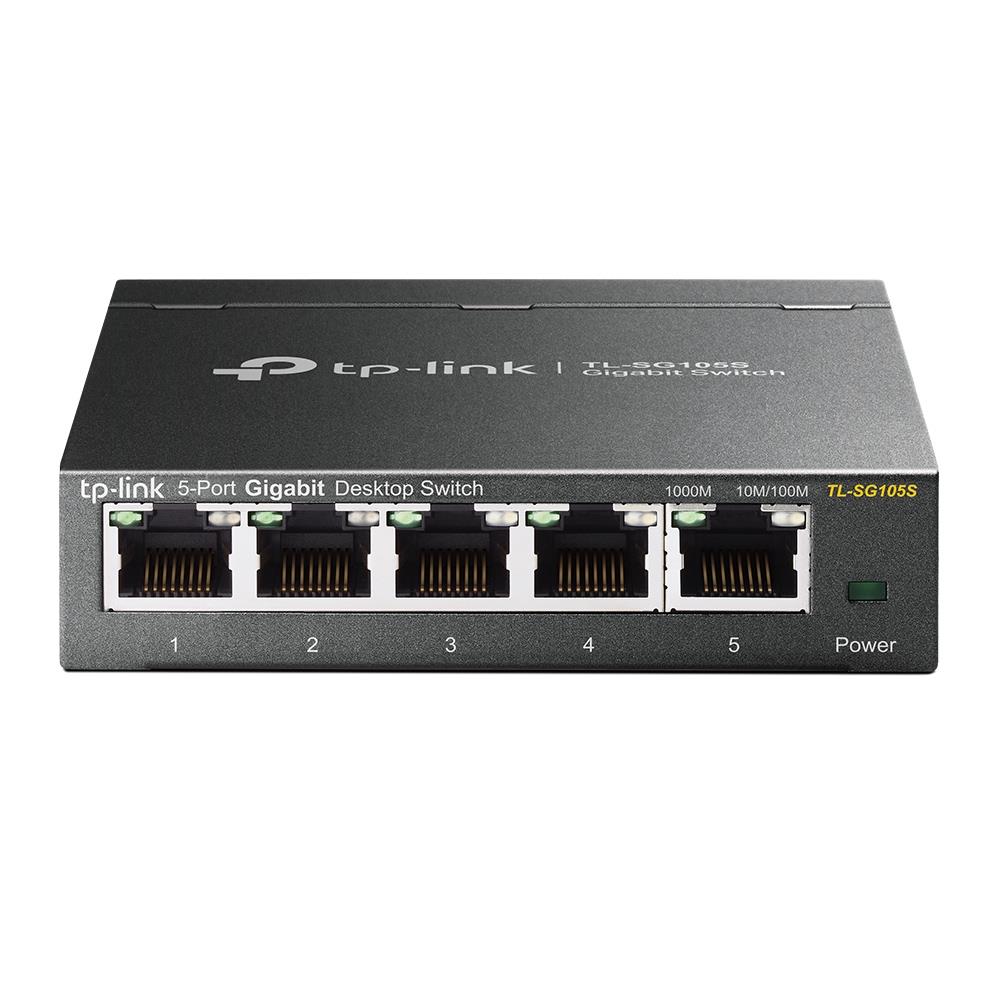 TP-Link TL-SG105S 5-Port 10/100/1000Mbit/s Desktop Switch Metallgehäuse